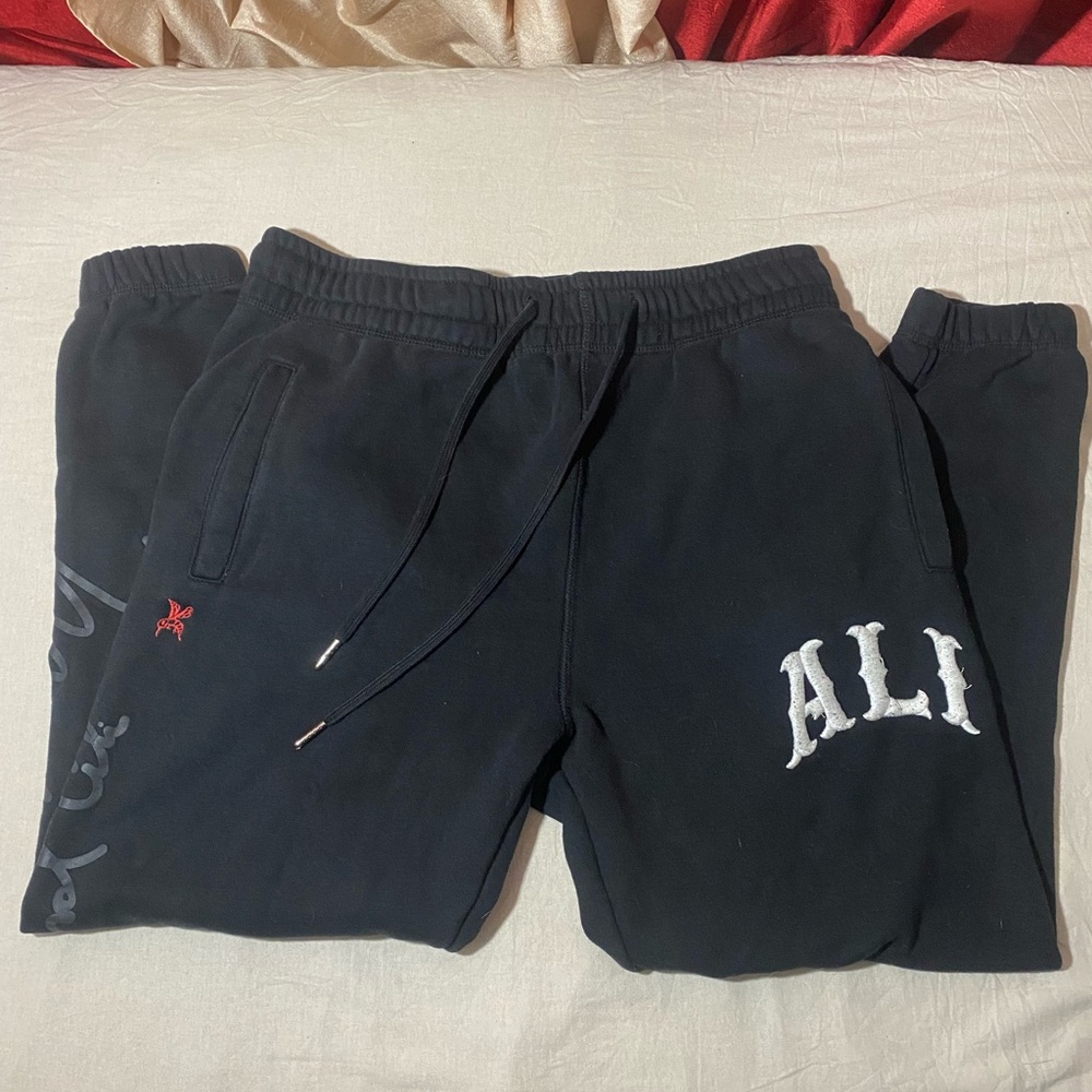 Nike Black Sweatpants with White Embroidery